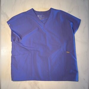 Figs Women’s Purple Periwinkle Loose Fitting Scrub Top